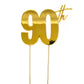 90th Birthday Gold Metal Cake Topper