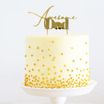 Awesome Dad Gold Metal Cake Topper