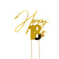 Happy 18th Birthday Gold Metal Cake Topper