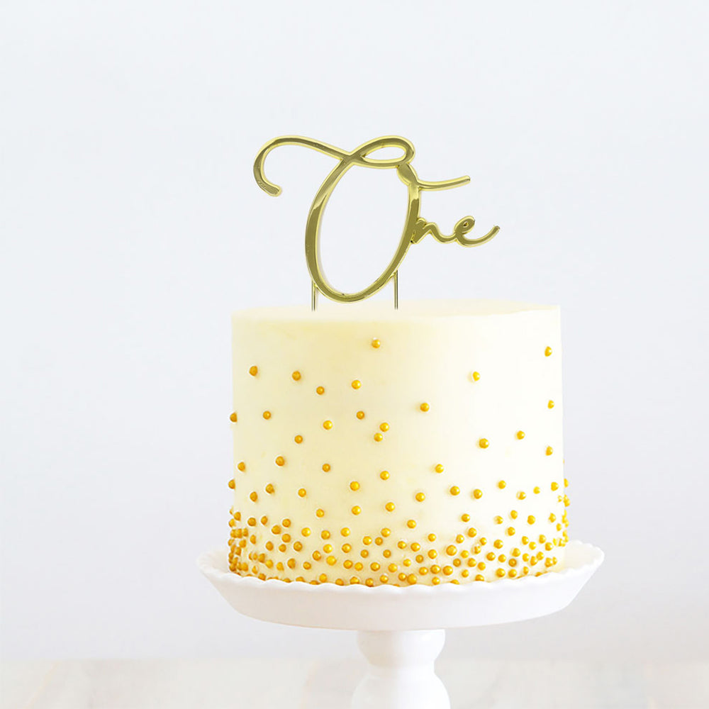 Number One Gold Plated Cake Topper