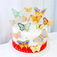 Orange & Gold Cardstock Butterflies - Set of 10