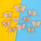 Pink & Gold Cardstock Butterflies - Set of 10