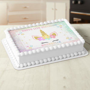 A4 Rectangle Custom Edible Icing Image Cake Topper