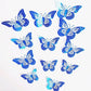 Blue Metallic Paper Butterflies - Pack of 12