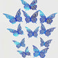 Blue Metallic Paper Butterflies - Pack of 12