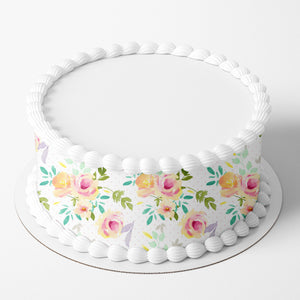 Floral Edible Icing Cake Wrap