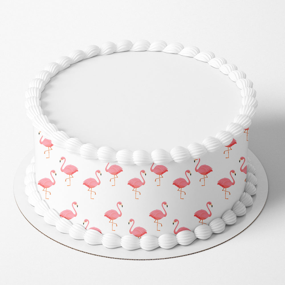 Tropical Flamingo Edible Icing Cake Wrap