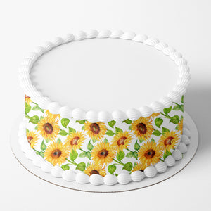 Sunflower Edible Icing Cake Wrap