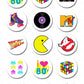 Eighties 80's Inspired Pre-cut Edible Cupcake or Cookie Toppers
