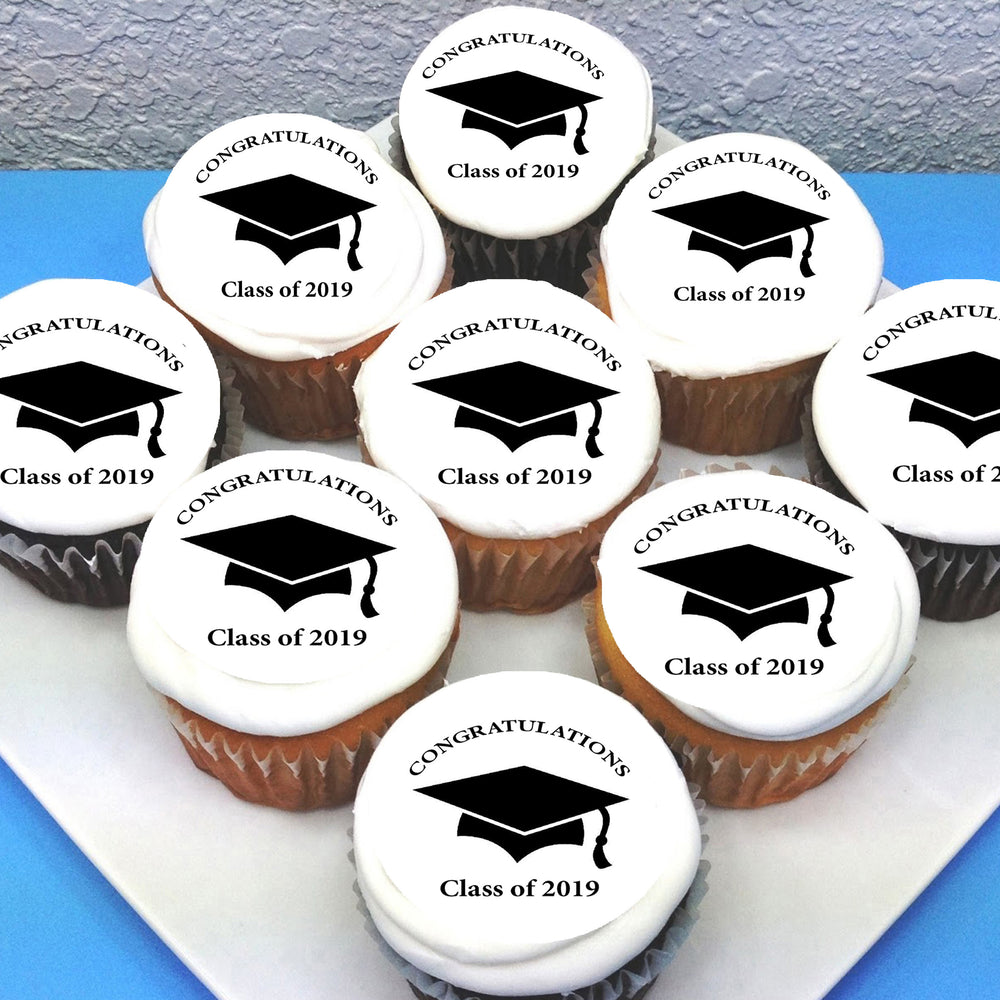 Graduation Edible Icing Cupcake Toppers