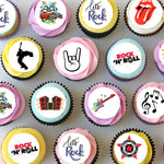 Rock & Roll Pre-cut Mini Edible Cupcake or Cookie Toppers