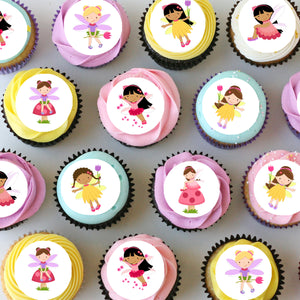 Fairy Fairies Pre-cut Mini Edible Cupcake or Cookie Toppers