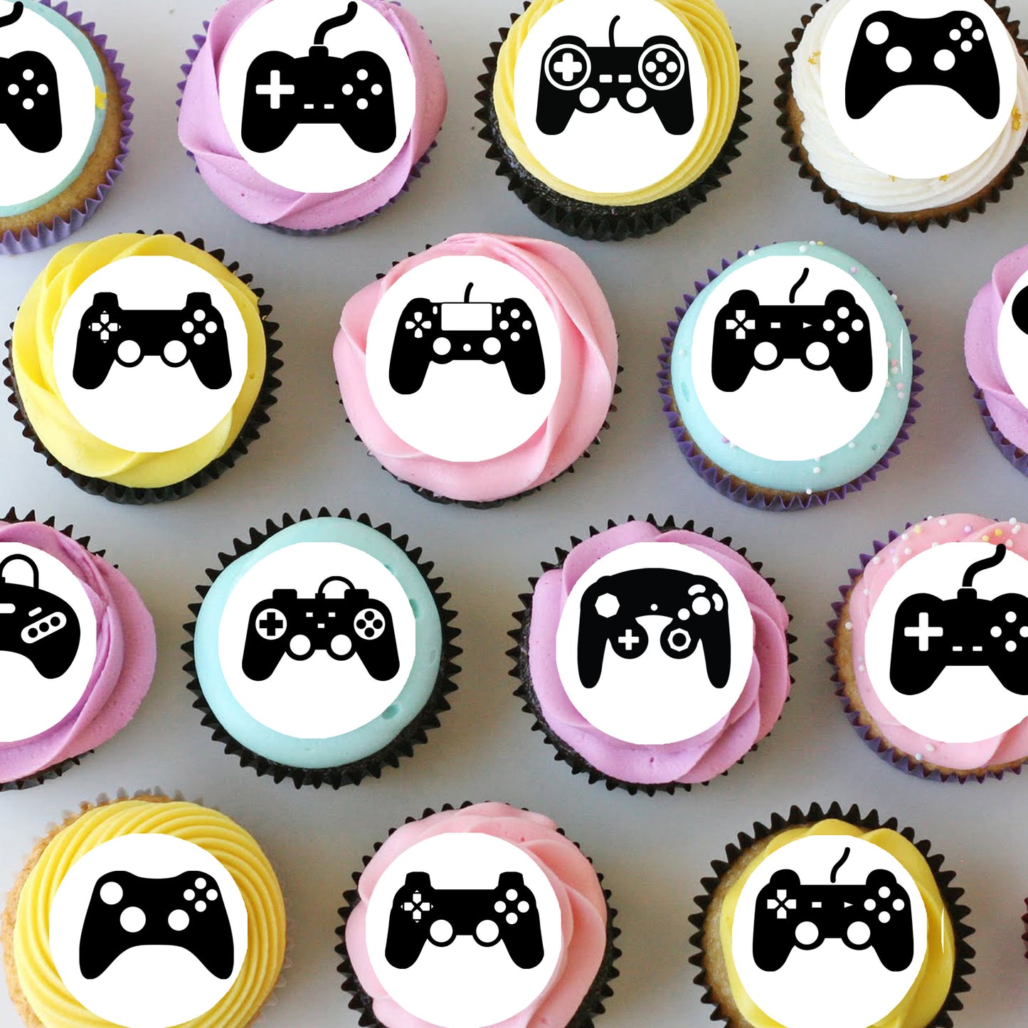 Game Controllers Xbox Playstation Pre-cut Mini Edible Cupcake or Cookie Toppers