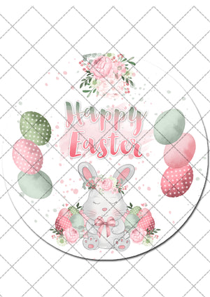 Happy Easter Round Edible Cake Topper