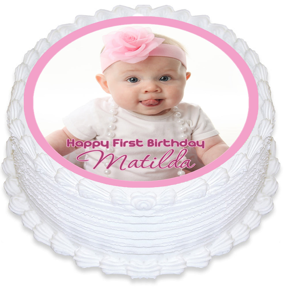 Photo Personalised Round Edible Icing Cake Topper