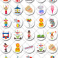 Circus Carnival Pre-cut Mini Edible Cupcake or Cookie Toppers