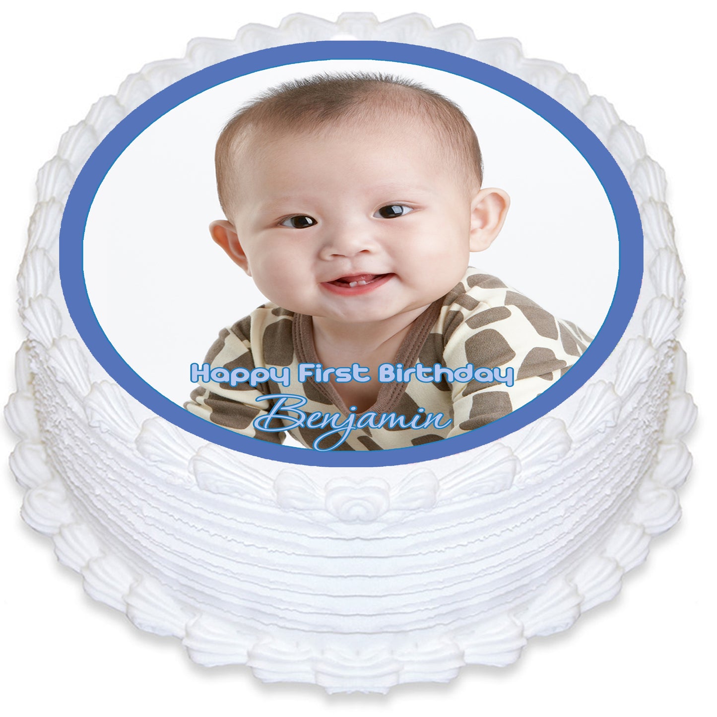 8" Round Pre-cut Custom Edible Icing Image Cake Topper