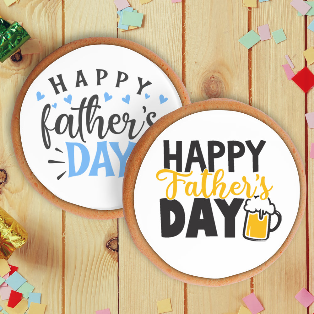 Happy Fathers Day Pre-cut Edible Icing Cupcake or Cookie Toppers