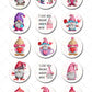 I Love You Gnome Matter What Pre-cut Edible Icing Cupcake or Cookie Toppers