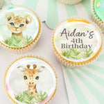 Jungle Animal Safari Pre-cut Edible Icing Cupcake or Cookie Toppers