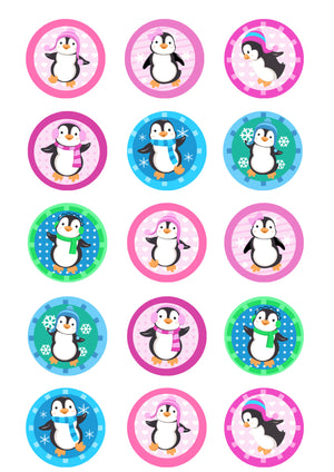 Penguin Edible Cupcake Toppers