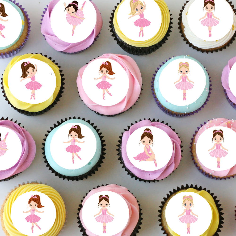 Ballerina Dance Pre-cut Mini Edible Cupcake or Cookie Toppers