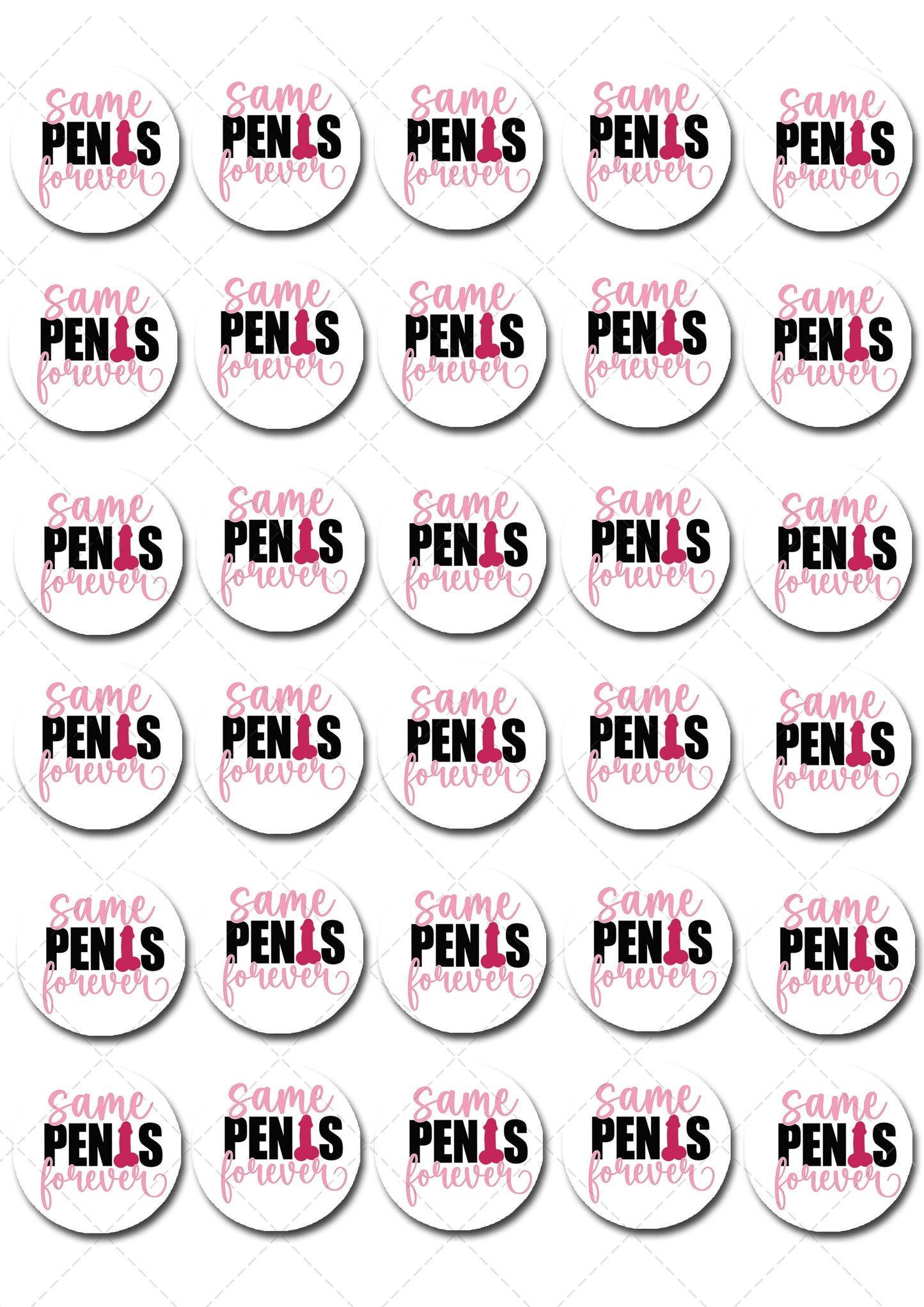 Hens Bachelorette Cheeky Pre-cut Mini Edible Cupcake or Cookie Toppers