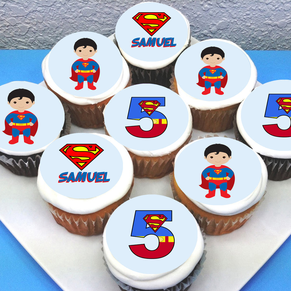 Superman Edible Cupcake Toppers