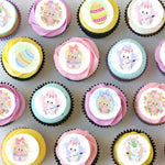 Easter Bunny Rabbit Pre-cut Mini Edible Cupcake or Cookie Toppers