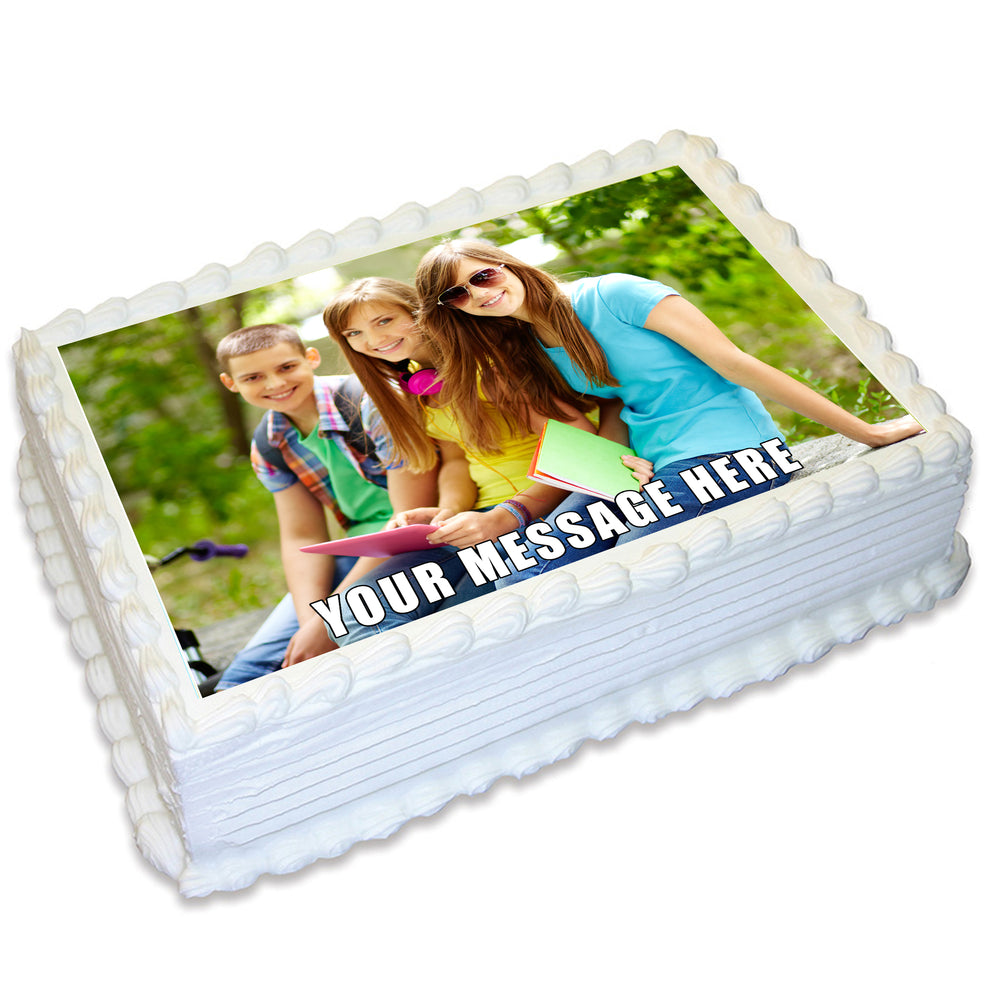 Rectangle Edible Icing Cake Topper with Your Own Image