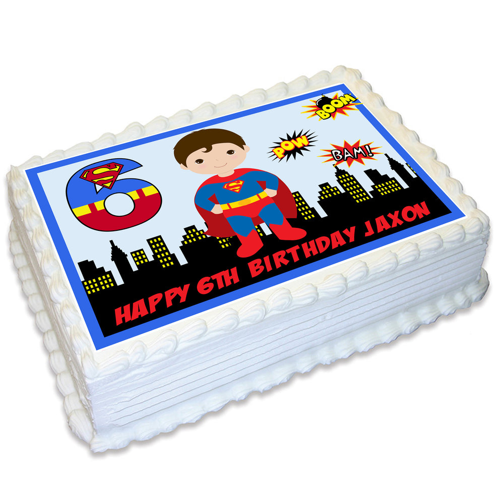 Superman Rectangle Edible Cake Topper