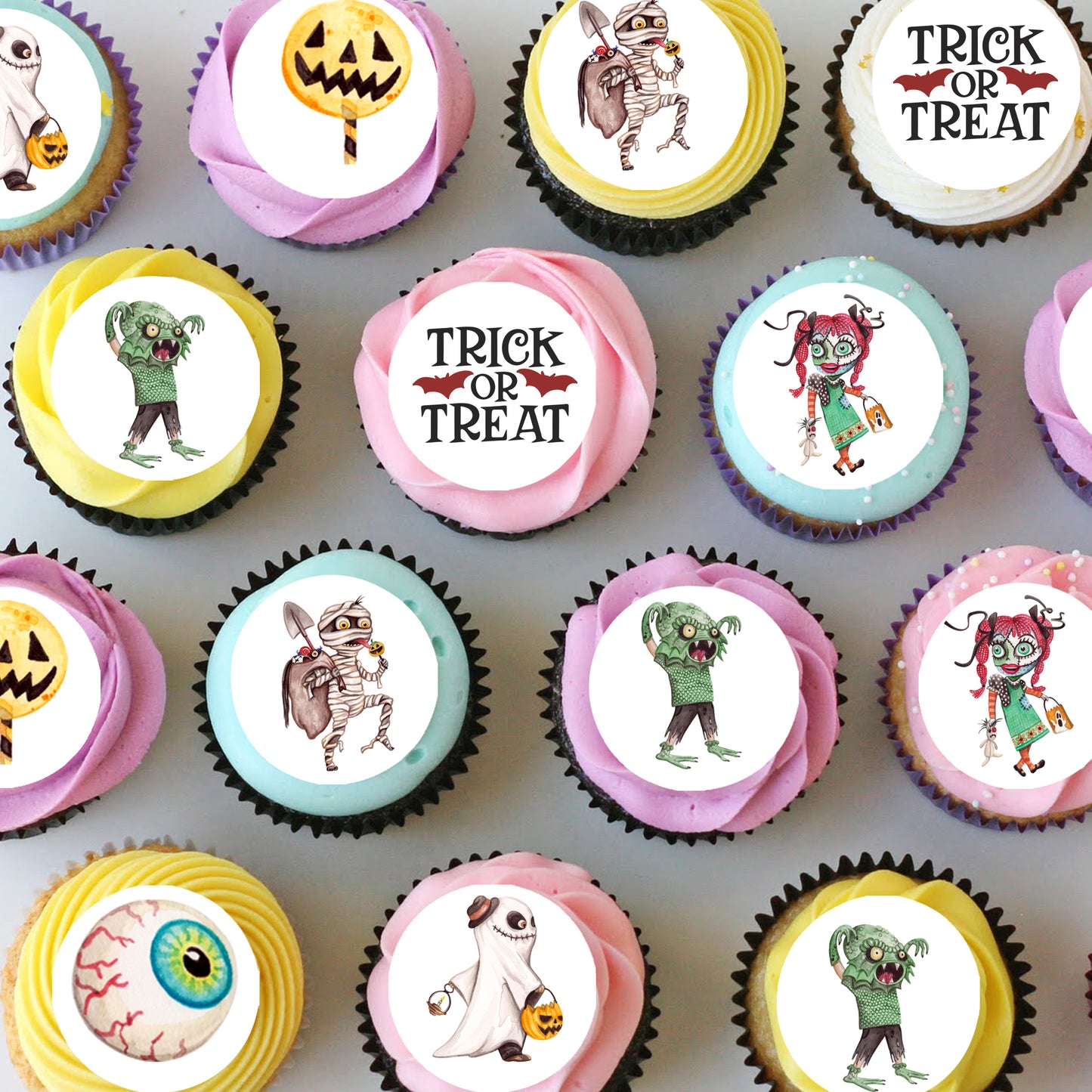 Halloween Pre-cut Mini Edible Cupcake or Cookie Toppers