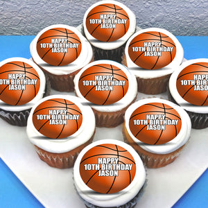 Basketball Themed Edible Cupcake Toppers