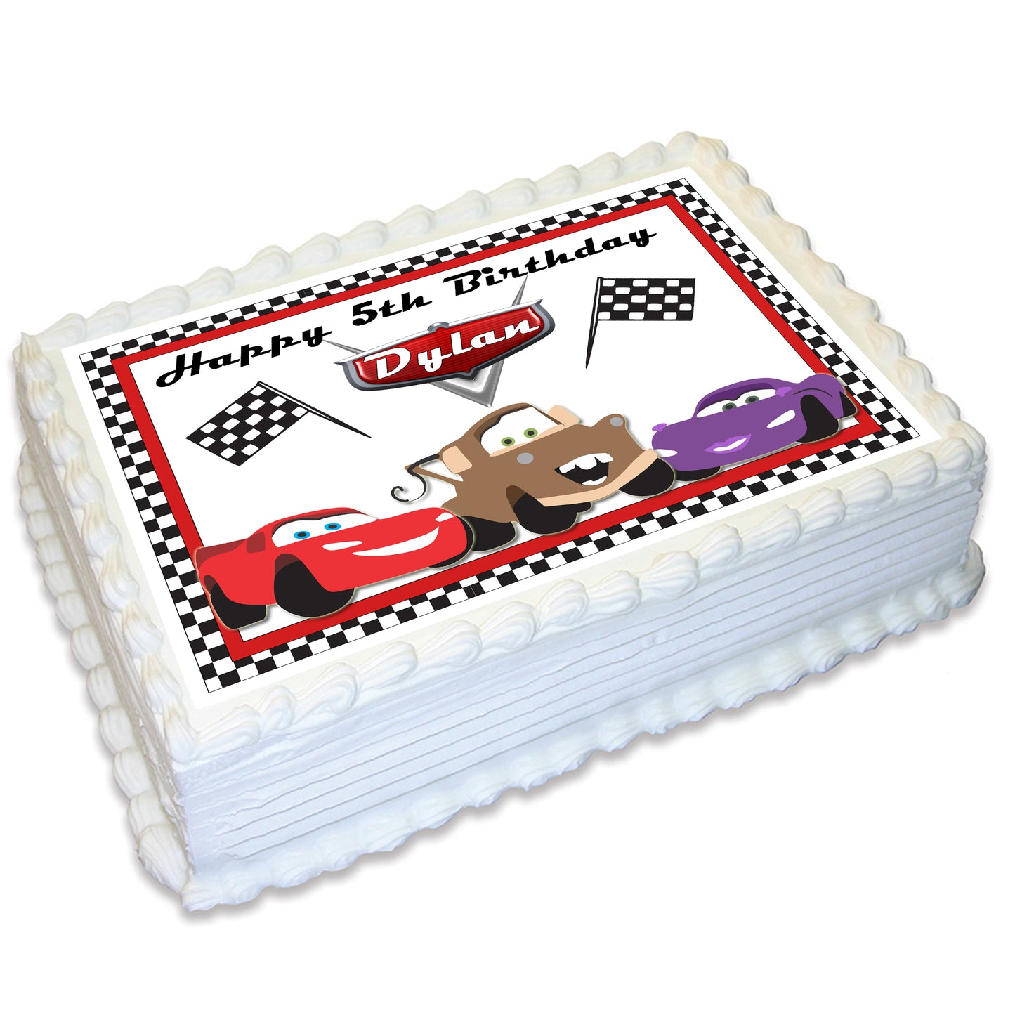 Cars Rectangle Edible Cake Topper