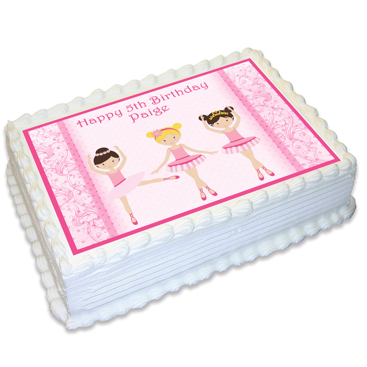 Ballerina Rectangle Edible Icing Cake Topper – Deezee Designs