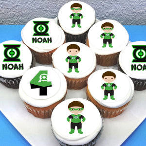 Green Lantern Edible Cupcake Toppers