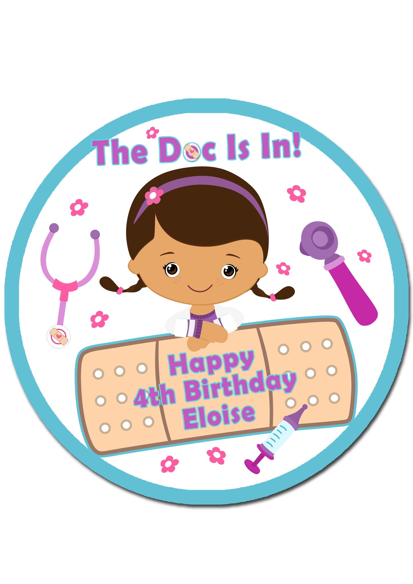 Doc McStuffins Round Edible Cake Topper