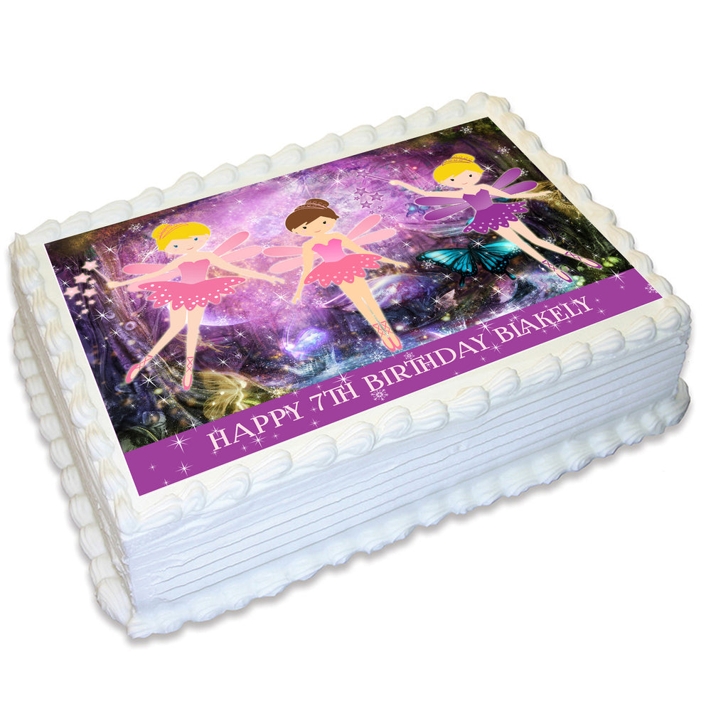 Rectangular Cake Topper Fairies Rectangle Edible Cake Topper – Deezee Designs