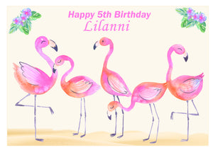 Flamingo Rectangle Edible Cake Topper