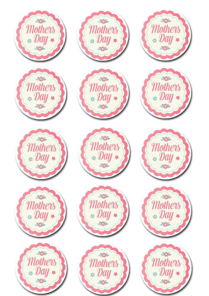 Mothers Day Edible Cupcake Toppers