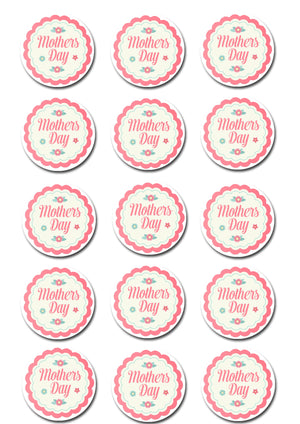 Mothers Day Edible Cupcake Toppers