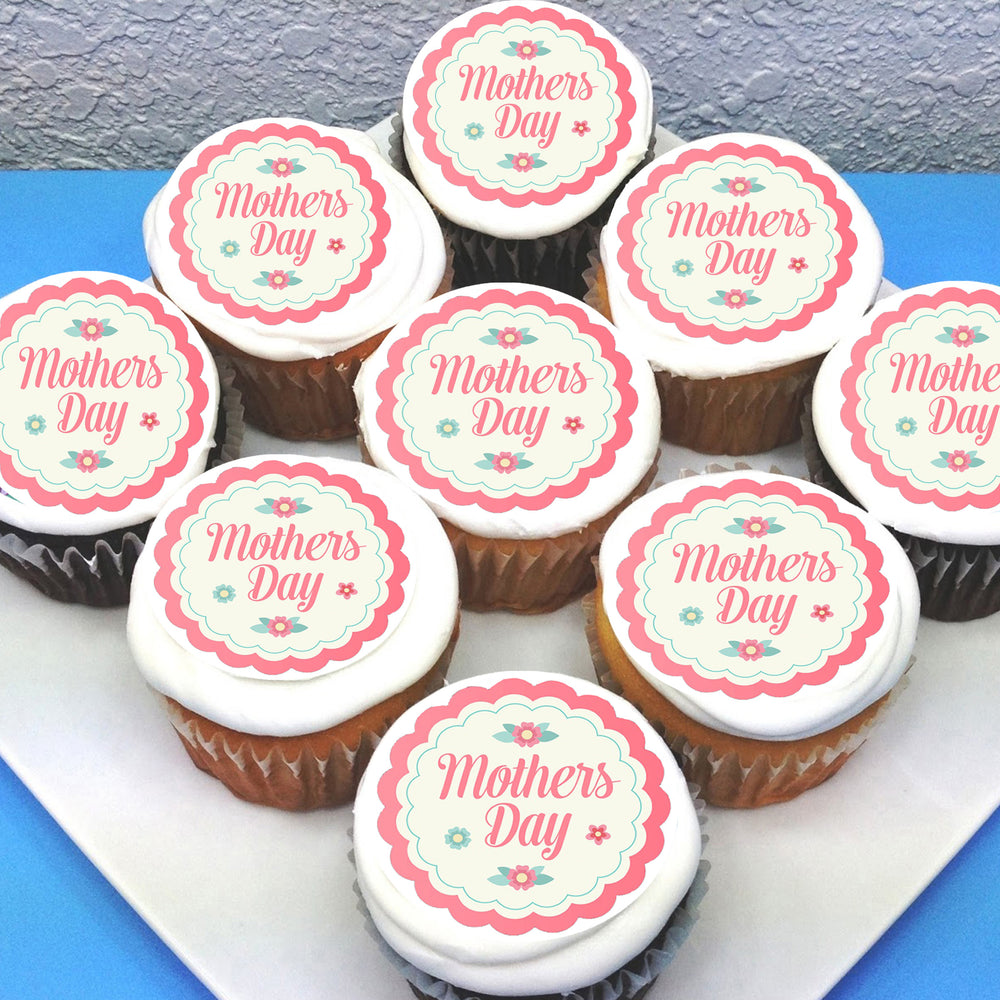 Mothers Day Edible Cupcake Toppers