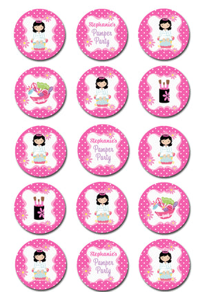 Pamper Spa Party Edible Cupcake Toppers