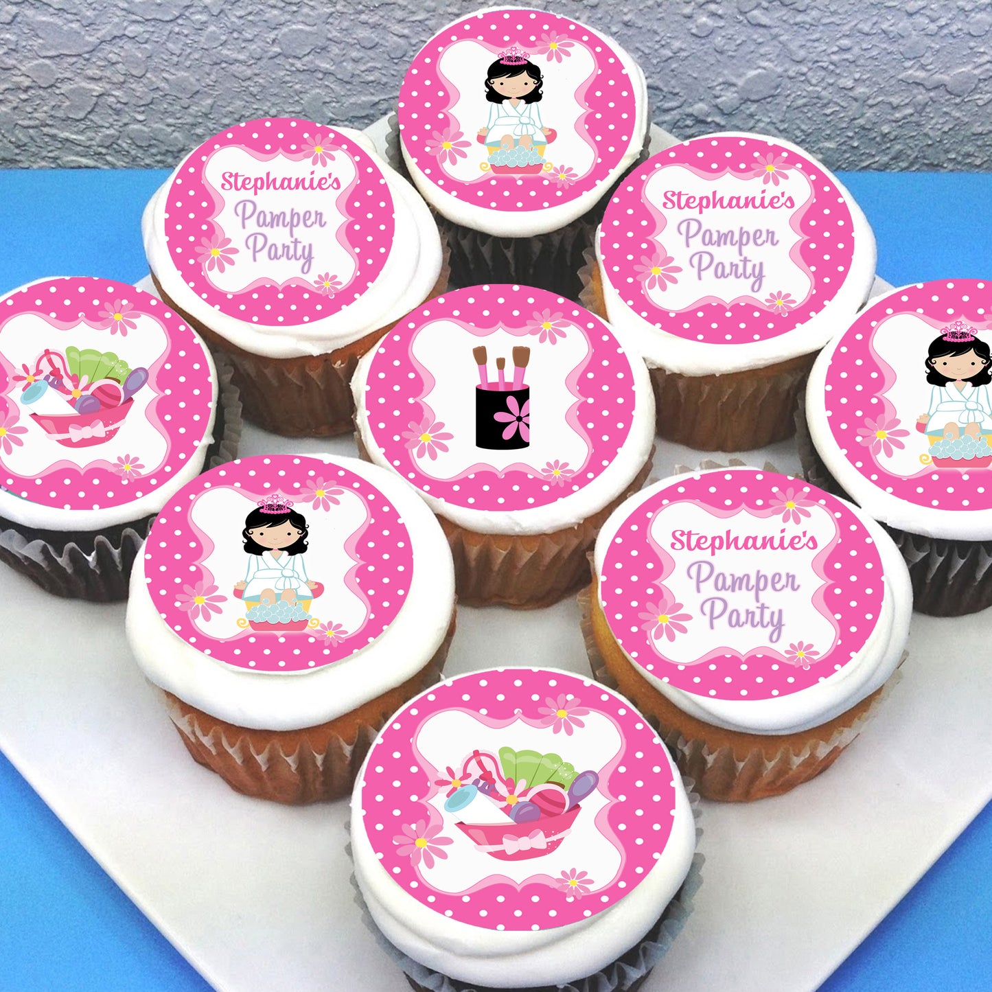 Pamper Spa Party Edible Cupcake Toppers