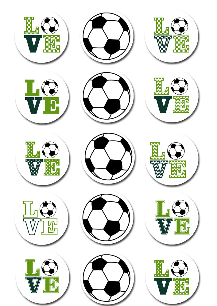 Soccer Themed Edible Cupcake Toppers