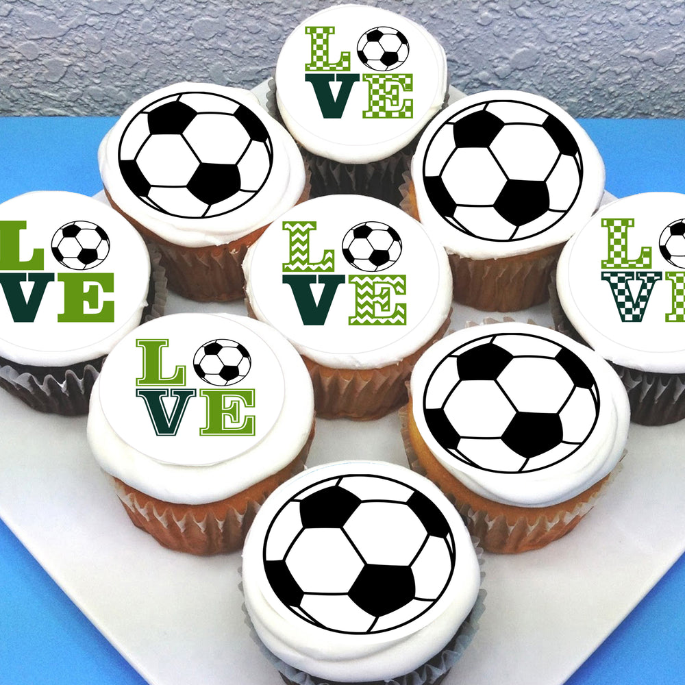 Soccer Themed Edible Cupcake Toppers