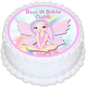 Fairy Princess Round Edible Cake Topper