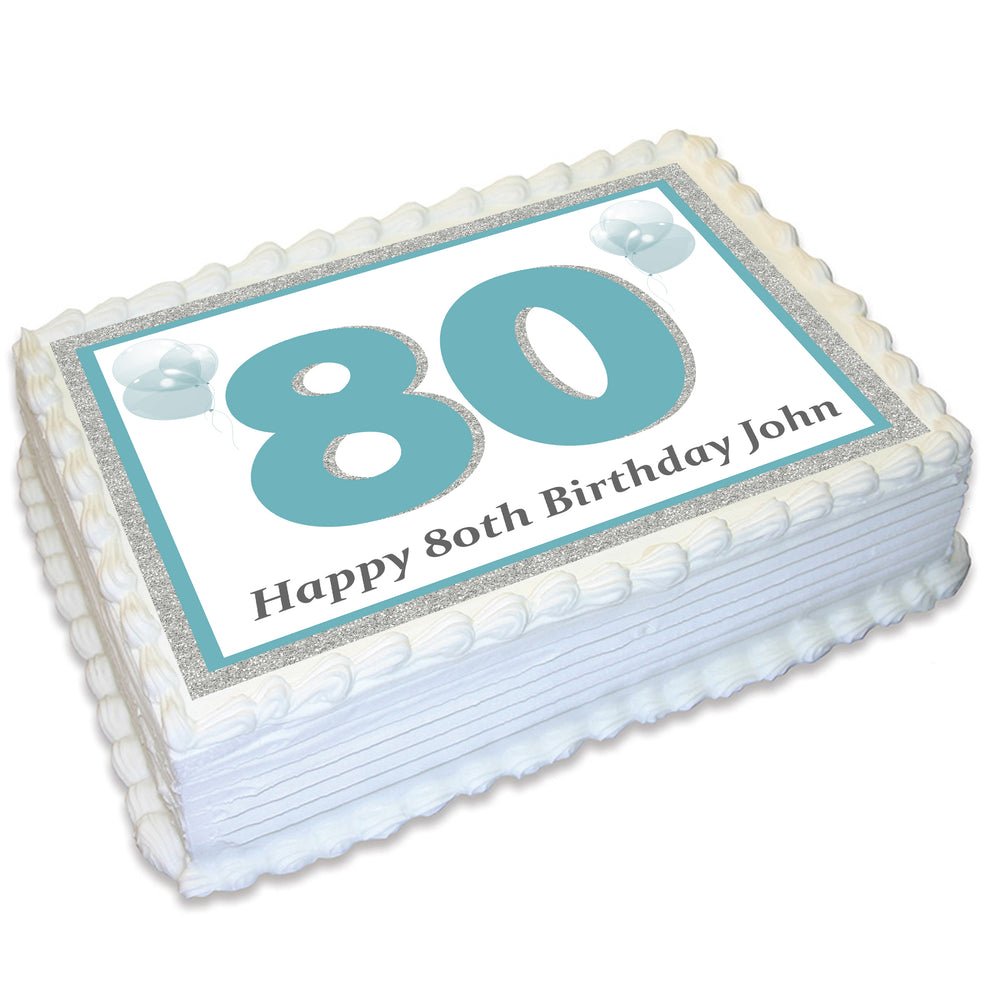 Number Age Rectangle Edible Icing Cake Topper