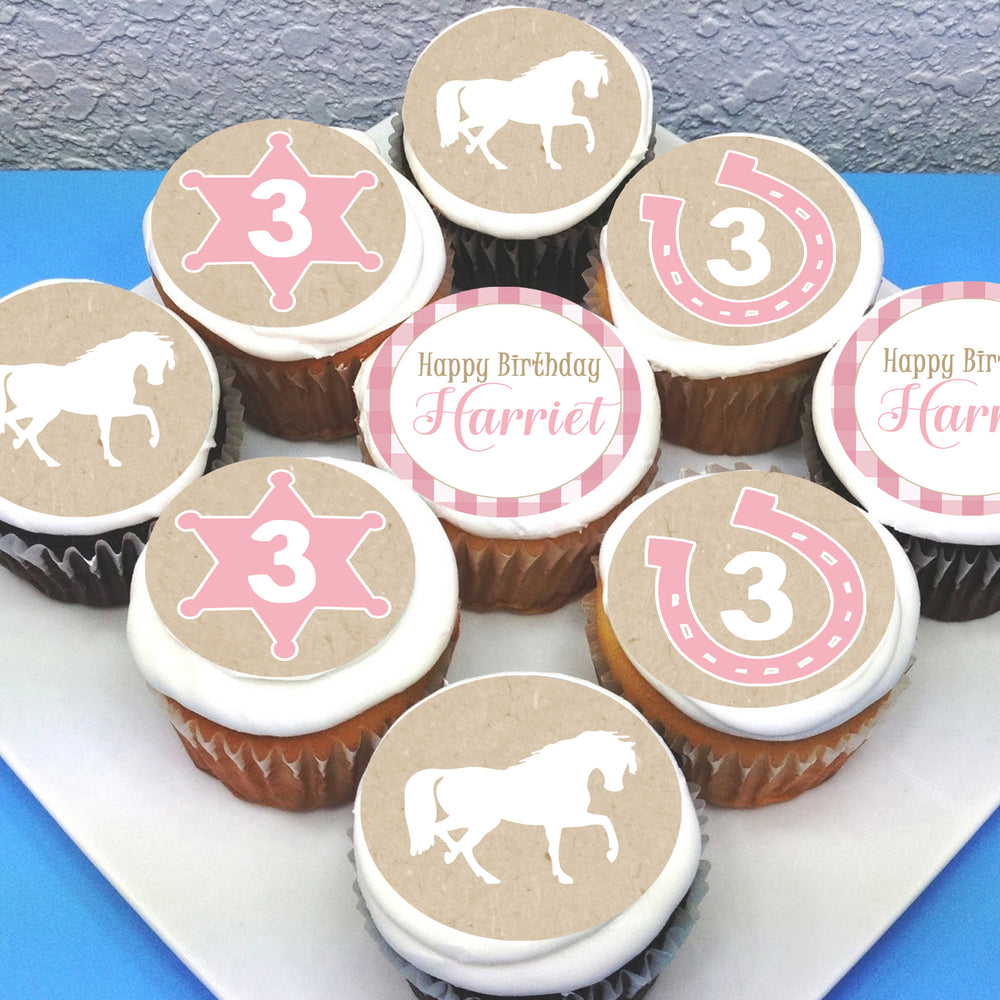 Horse Themed Edible Cupcake Toppers