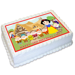 Snow White Rectangle Edible Cake Topper